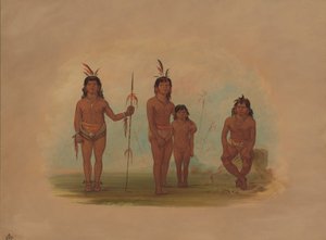 Vier Goo-a-give Indianer, 1854-1869 von George Catlin