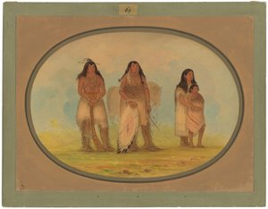 Vier Kiowa-Indianer von George Catlin