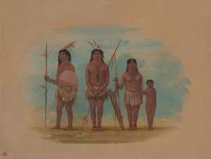 Vier Xingu-Indianer, 1854-1869 von George Catlin