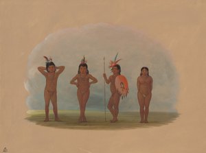 Vier Zurumati-Kinder, 1854-1869 von George Catlin