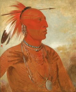 La-wáh-he-coots-la-sháw-no, Tapferer Häuptling, ein Skidi Wolf Pawnee von George Catlin