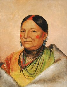 Mee-chéet-e-neuh, Verwundete Bärenschulter, Frau des Häuptlings, 1831 von George Catlin