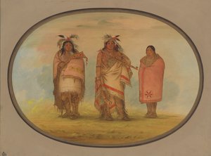 Menomonie-Häuptling, seine Frau und Sohn von George Catlin