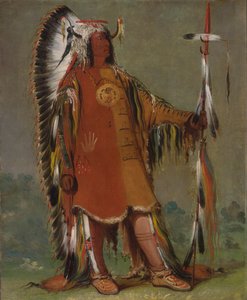 Máh-to-tóh-pa, Vier Bären, Zweiter Häuptling, in voller Tracht, 1832