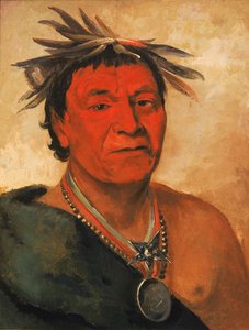 O-ho-páh-sha, Kleiner Whoop, ein angesehener Krieger, 1831 von George Catlin