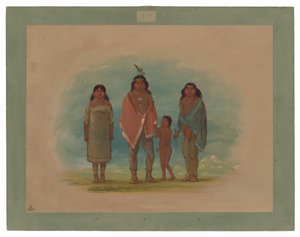Patagonischer Häuptling, sein Bruder und Tochter von George Catlin