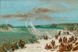 Portage um die Niagarafälle bei Table Rock, 1847-1848 von George Catlin