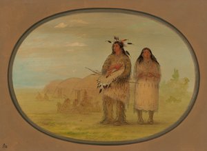 Riccarree-Häuptling und seine Frau, 1861-1869 von George Catlin