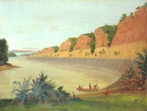 Südseite von Buffalo Island, mit Büffelbeeren im Vordergrund von George Catlin