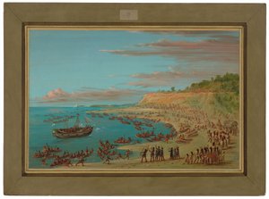 Der Griffin läuft in den Hafen von Mackinaw ein. 27. August 1679 von George Catlin