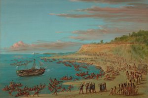 Der Greif, der den Hafen von Mackinaw betritt. 27. August 1679 von George Catlin