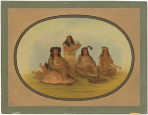 Der Sioux-Häuptling mit mehreren Indianern von George Catlin