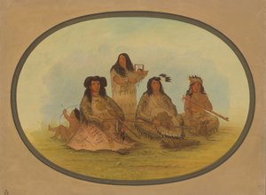 Der Sioux-Häuptling mit mehreren Indianern von George Catlin