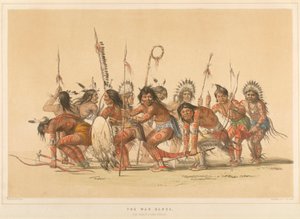 Der Kriegstanz, aus dem Portfolio „The North American Indian“ von George Catlin