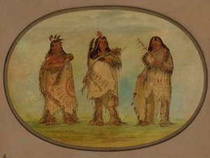 Drei herausragende Krieger des Sioux-Stammes, 1861