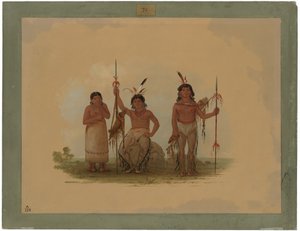 Zwei Arapaho-Krieger und eine Frau von George Catlin