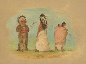 Zwei Ottoe-Häuptlinge und eine Frau, 1861-1869