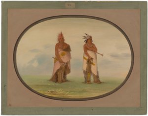 Zwei nicht identifizierte nordamerikanische Indianer von George Catlin