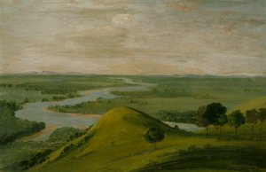 Blick auf die Mündung des Red River und des False Washita in Texas, 1834-1835 von George Catlin