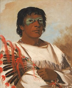 Wah-pe-kée-suck, Weiße Wolke (genannt der Prophet), Berater von Black Hawk von George Catlin