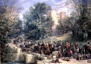 Kampf auf einer Brücke