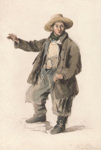Fischträger mit Strohhut von George Chambers