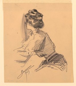 Sitzende Frau