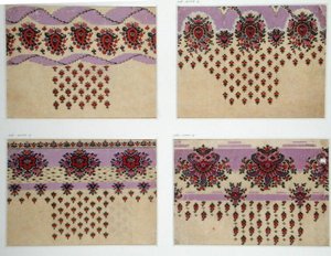 Stoffdesigns für Paisley-Schals, ca. 1871 (Gouache auf Papier)