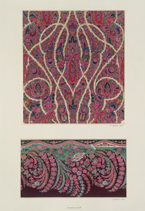 Stoffdesigns für Paisley-Schals, ca. 1871
