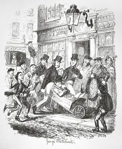 Ein Taschendieb in Gewahrsam, um 1835