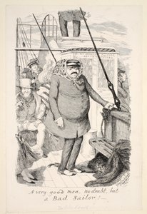 Ein sehr guter Mann, aber ein schlechter Seemann! von George Cruikshank