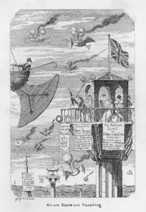 Air-um, Scare-um Reisen - d.h. Erwartung der Zukunft des Fliegens im Jahr 1843 von George Cruikshank
