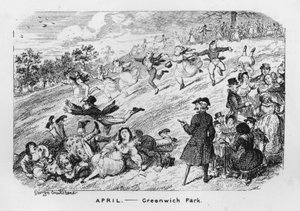 April, Greenwich Park, London (Gravur) von George Cruikshank