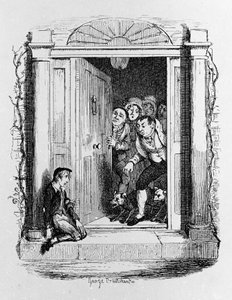 Illustration zu „Oliver Twist“ von Charles Dickens (1812-1870), von George Cruikshank (1792-1878)