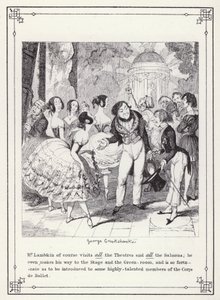 Illustration für Das Buch des Junggesellen, oder Der Fortschritt von Mr. Lambkin (Gent) (Gravur) von George Cruikshank