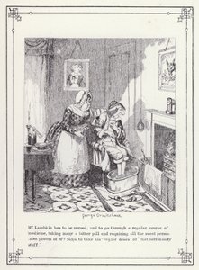 Illustration für The Bachelor’s Own Book, oder Der Fortschritt von Mr. Lambkin (Gent) (Gravur) von George Cruikshank
