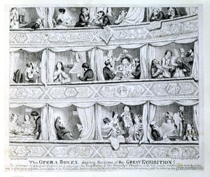 Opernlogen zur Zeit der Großen Ausstellung, ca. 1851 von George Cruikshank
