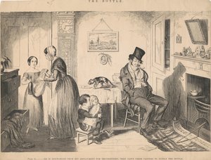 Tafel II, Er wird wegen Trunkenheit aus seiner Anstellung entlassen von George Cruikshank