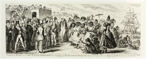 Wahrscheinliche Auswirkungen der Überemigration von Frauen oder Import der schönen Geschlechter von den wilden Inseln infolge des Exports aller unserer eigenen nach Australien!!!!! aus George Cruikshanks Stahlradierungen zu The Comic Almanacks: 1835-1853 von George Cruikshank