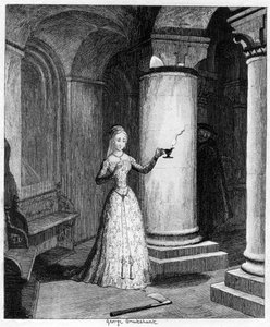 Die erste Nacht von Königin Jane im Turm von George Cruikshank