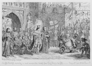Sir John Falstaff erhält eine unerwartete Zurechtweisung von König Heinrich dem Fünften von George Cruikshank