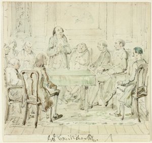 Die Versammlung der Begabten: Mr. Bullock spricht zu seinen Freunden von George Cruikshank