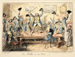Die Schlacht am Nil, aus Greenwich Hospital, eine Serie von Marine-Skizzen, die das Leben eines Kriegsschiffsmanns beschreiben, veröffentlicht 1826 von George Cruikshank