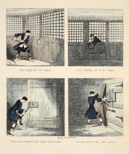 Die Flucht Nr. 2, Illustration aus Jack Sheppard: Eine Romanze von William Harrison Ainsworth, veröffentlicht 1839