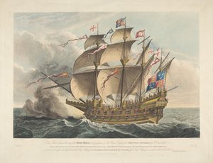 The Great Harry. Das erste Kriegsschiff, das Kanonen trug von George Cruikshank