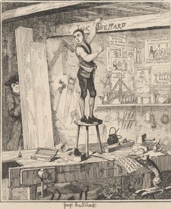 Der Name auf den Balken von George Cruikshank