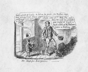 Der Schnäppchenladen, 1829 von George Cruikshank