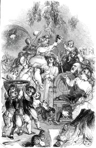 Weihnachten hereinbringen - gezeichnet von William Harvey, 1845 von George Dalziel