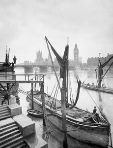 Houses of Parliament von der Themse aus, Lambeth, London, ca. 1920er von George Davison Reid