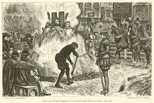 Sie wurden alle zusammen verbrannt, an zwei verschiedenen Pfählen, aber in einem Feuer
